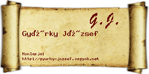 Gyürky József névjegykártya